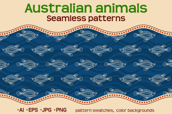 10 Color Australian Seamless Patterns Wi