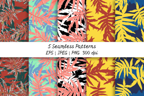 5 Fall Tropical Leaves Patterns: A Versatile Design Resource for Creatives and Businesses