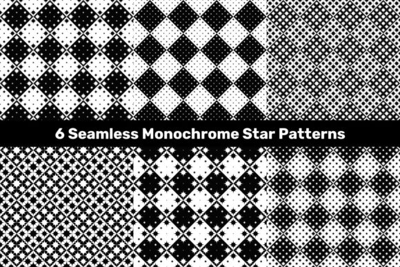 6 Seamless Black and White Star Patterns: A Versatile Design Resource