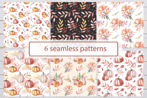 Autumn Patterns: Watercolor Pumpkin and Autumn Designs for Creative Expression