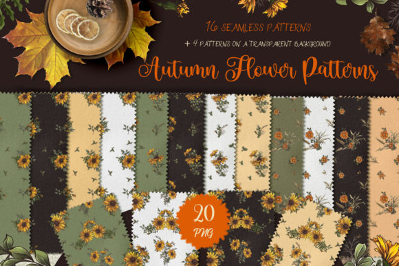 Autumn Seamless Floral Patterns