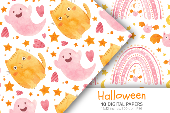 Baby Halloween Pink Seamless Patterns