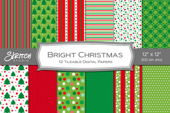 Bright Christmas 12 Seamless Patterns: A Festive Resource for Creatives