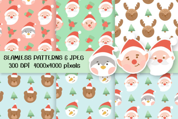 Cute Christmas Seamless Patterns for Creative Projects