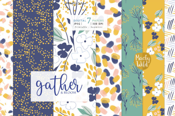 Gather Bloom Digital Seamless Patterns for Creative Designers