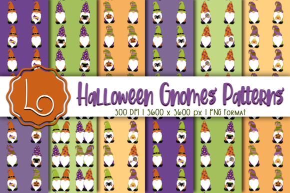 Halloween Gnomes Seamless Patterns