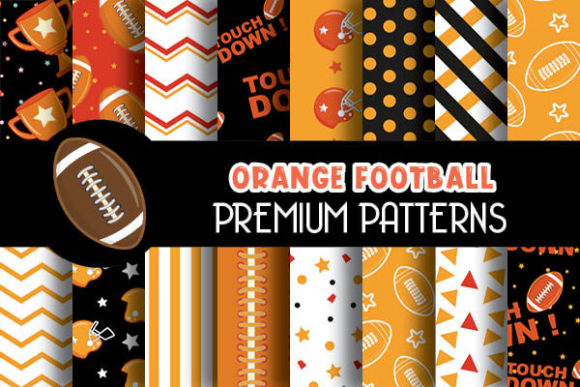 Orange Football Digital Papers Patterns: A Creative Resource for Designers and Enthusiasts
