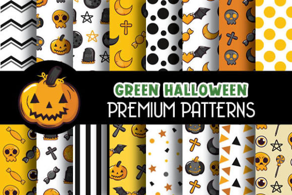 Orange Halloween Digital Papers Patterns for Creative Workflows