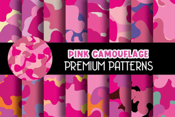 Pink Camouflage Digital Papers Patterns