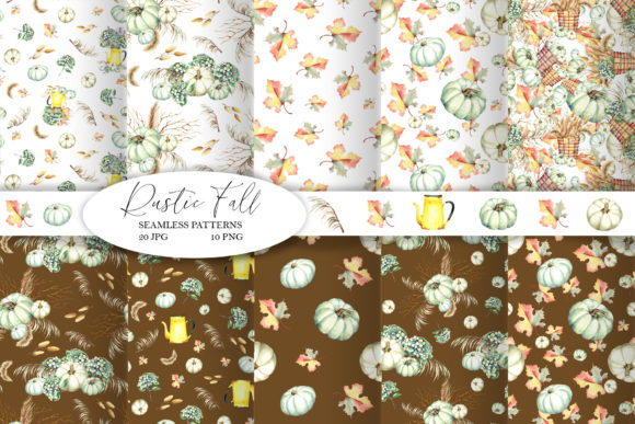 Rustic Fall Seamless Patterns for Creative Projects