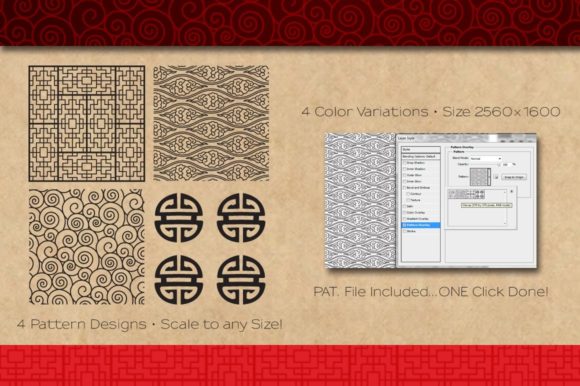 Seamless Asian Patterns Background