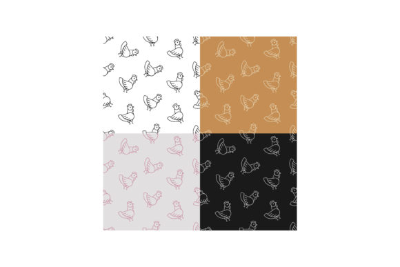 Set of Seamless Patterns with Home Chick: A Versatile Design Resource for Creative Professionals