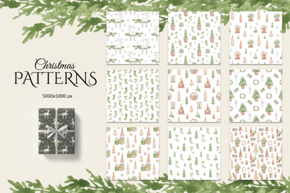 Watercolor Christmas Patterns for a Cozy Holiday Vibe
